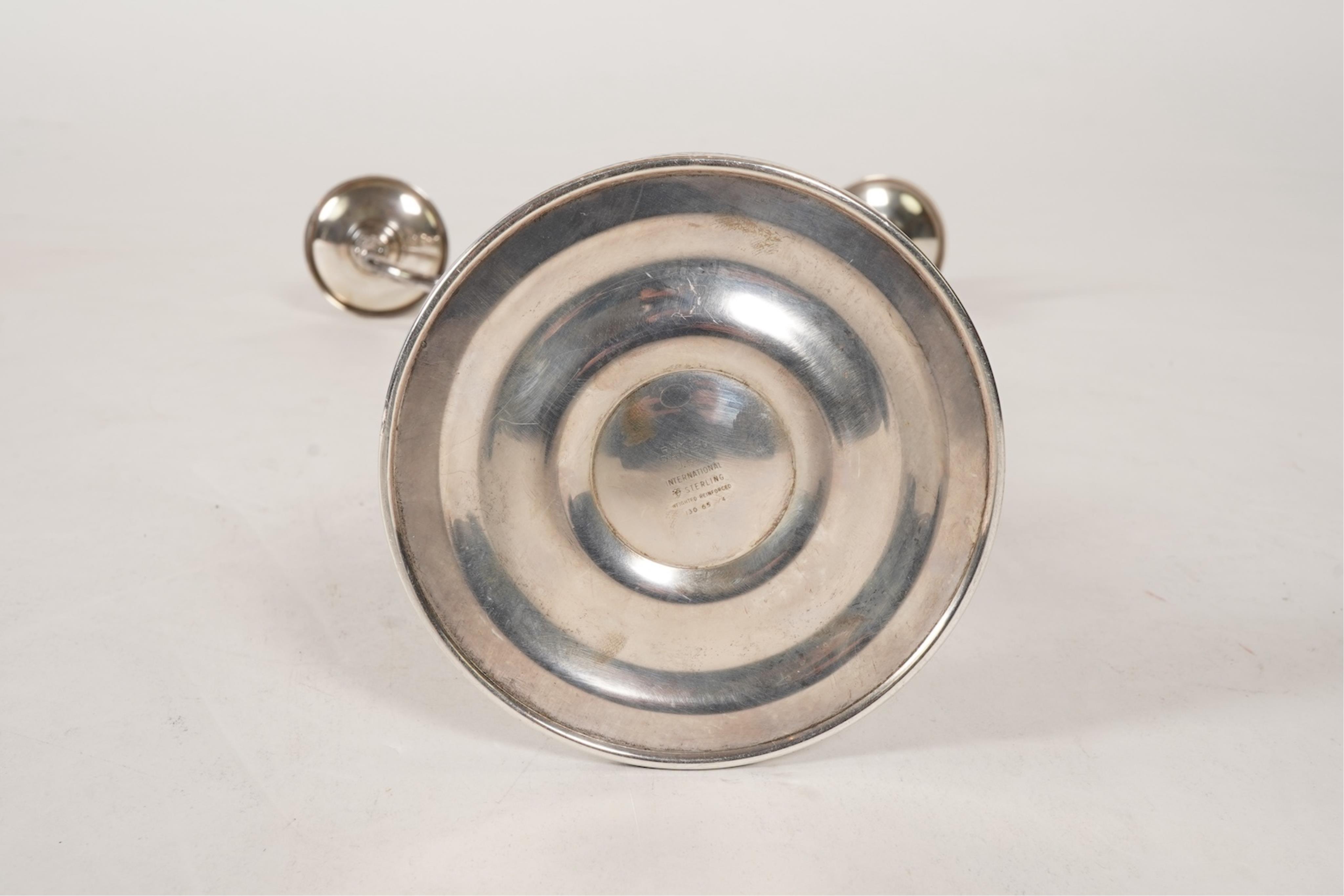 A 20th century U.S.A. International Sterling Royal Danish two branch, three light candelabrum